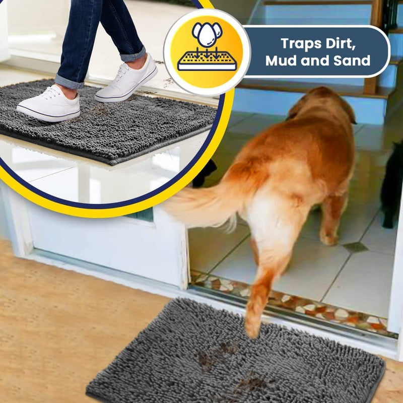 Our floor-saving Microfiber Mud Rugs absorb water and dirt from muddy dog  paws and boots to keep your floors cleaner, …