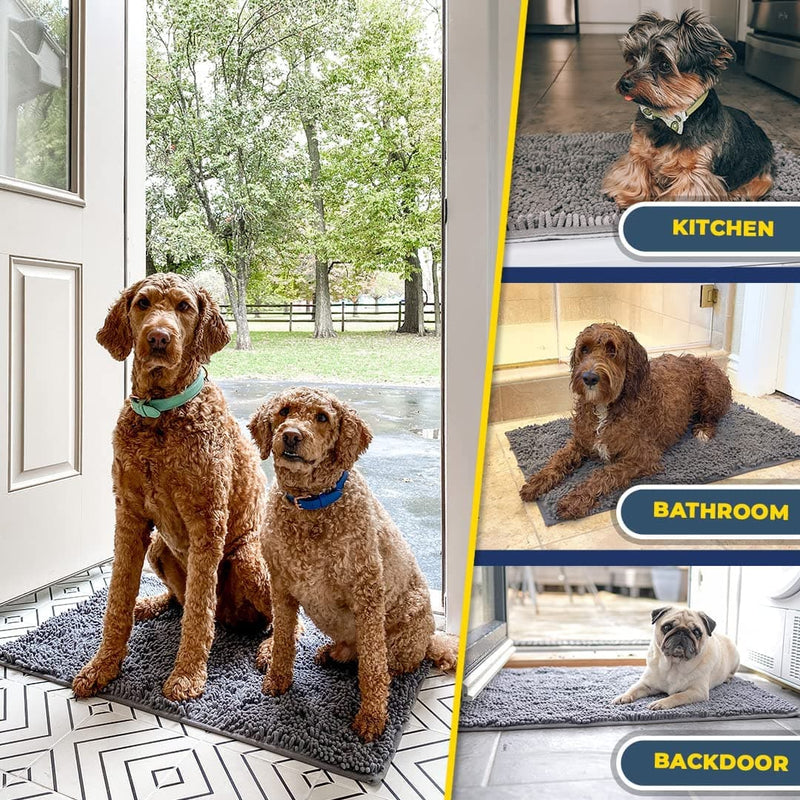 Our floor-saving Microfiber Mud Rugs absorb water and dirt from muddy dog  paws and boots to keep your floors cleaner, …